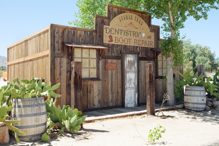 view of nice stylish  authentic  house front in wild west environmentのeditorial素材