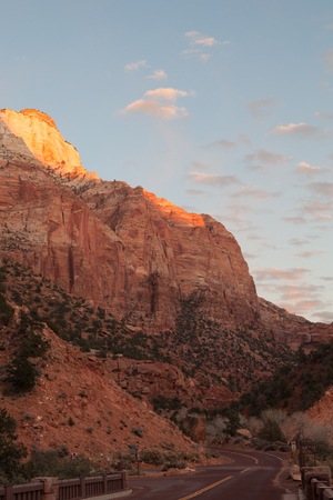 view of nice giant rock in Zion  national parkの写真素材