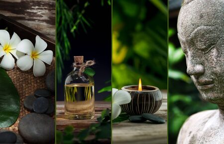 spa theme collage composed of different imagesの写真素材