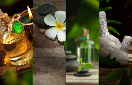 spa theme collage composed of different imagesの写真素材