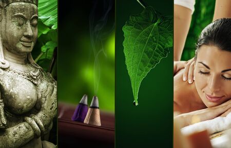spa theme collage composed of different imagesの写真素材