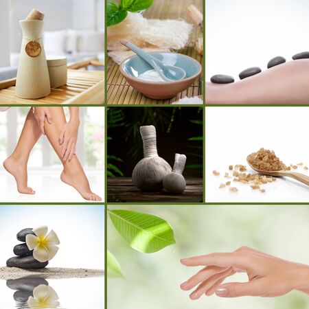 spa theme collage composed of different imagesの写真素材