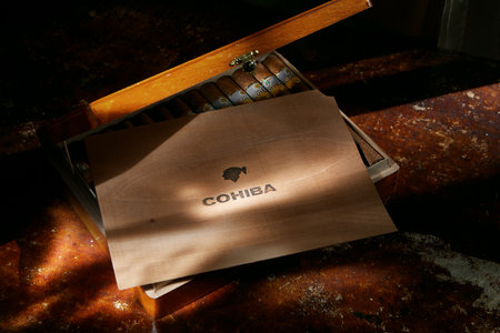Bangkok, Thailand â€“August, 2020: Photo of a box of cigars Cohiba, Habana Cuba Esplendidos...