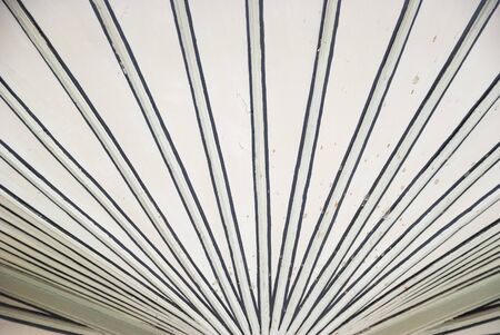A wide-angle view of a white ceiling historic building lines pattern. background.の写真素材