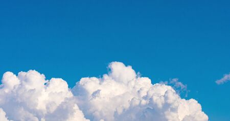 Beautiful blue sky with white clouds. 4k Time lapse of fluffy clouds on sky.