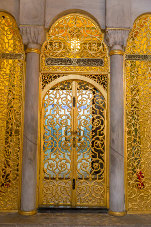 View of the interior details of Hagia sophia in Istanbul.のeditorial素材