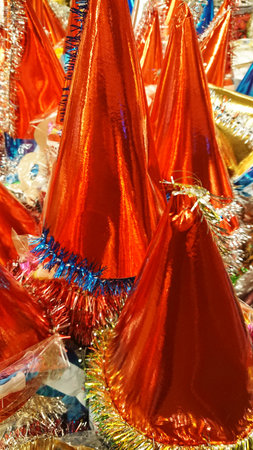 Christmas ornaments background photo pattern.の写真素材