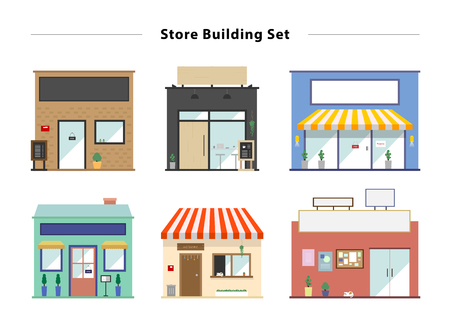 Store front vector illustration setのイラスト素材