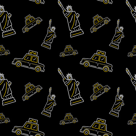New York City seamless vector patternのイラスト素材