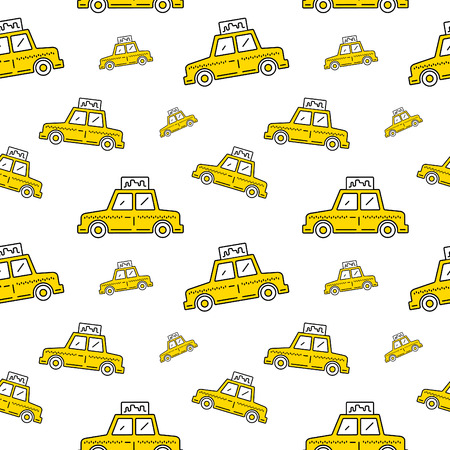 NYC yellow cab seamless vector patternのイラスト素材