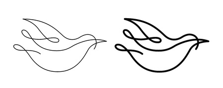 Vector line art bird shapeのイラスト素材