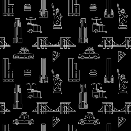 New York City seamless vector patternのイラスト素材