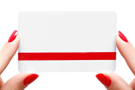 in the hands empty cardの写真素材