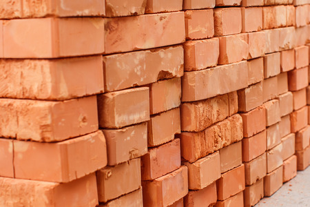 the big Stack of the red bricks