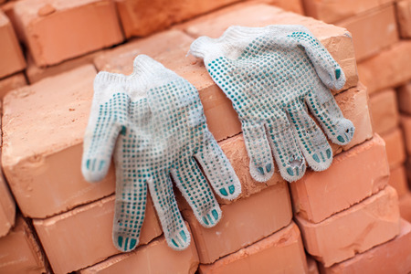 the Dirty used  gloves and the bricks