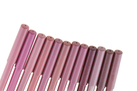 the red lip liners isolated on white backgroundの写真素材