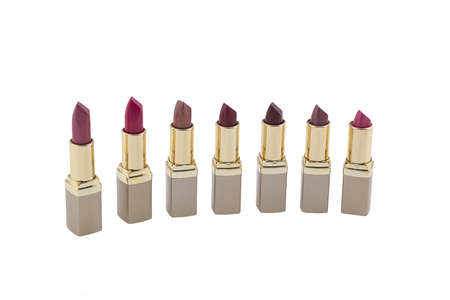 the Red lipstick isolated on white backgroundの写真素材