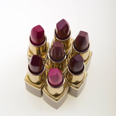 the Red lipstick isolated on white backgroundの写真素材