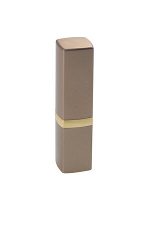 the gold lipstick isolated on white backgroundの写真素材