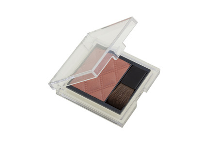 make-up blusher in box isolated on whiteの写真素材
