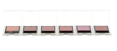 make-up blusher in box isolated on whiteの写真素材