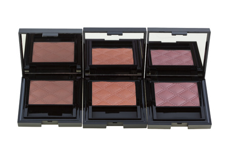 make-up blusher in box isolated on whiteの写真素材