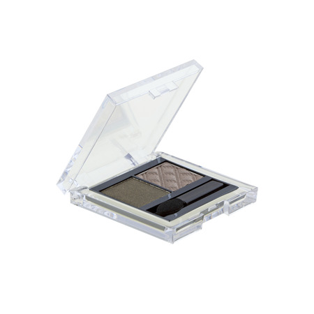 Eye shadows in box isolated on whiteの写真素材
