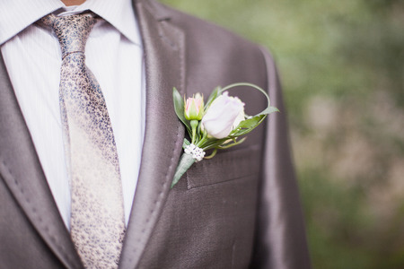 the young groom in the wedding dayの写真素材