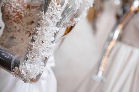 white wedding dress on dummy, manikinの写真素材