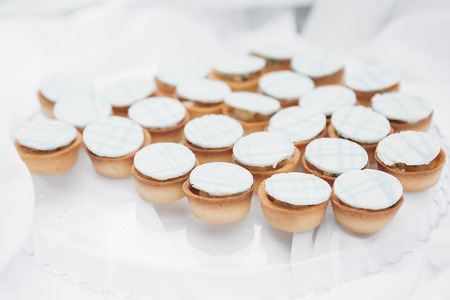 Candy bar on nature. Delicious cakesの写真素材