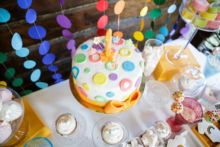 Bright colorful rainbow candy barの写真素材