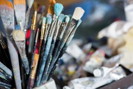 Different painting brushesの写真素材