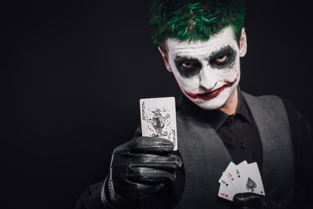 crazy joker face. Halloweenの写真素材