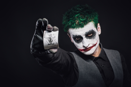 crazy joker face. Halloweenの写真素材