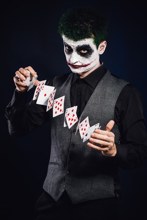 crazy joker face. Halloweenの写真素材