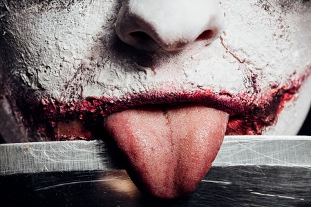 crazy joker face. Halloween