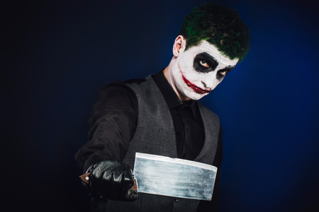 crazy joker face. Halloweenの写真素材