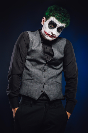 crazy joker face. Halloweenの写真素材