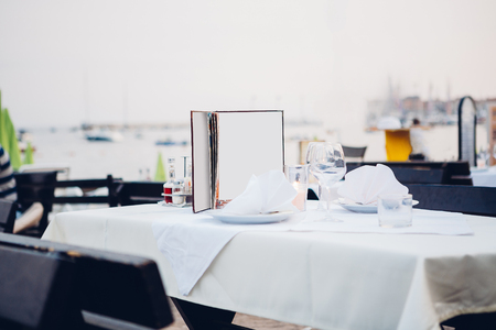 reserved table in a cafeの写真素材