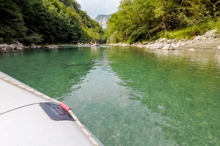 Rafting on the mountain river Taraの写真素材
