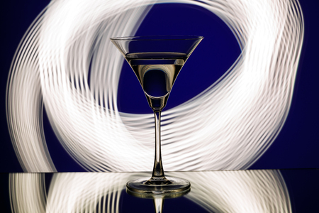 silhouette of  glass in  nightclubの写真素材