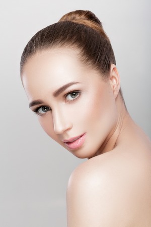 Front portrait of beautiful womanの写真素材