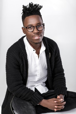 African-American man in glassesの写真素材