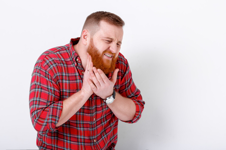 Suffering with toothacheの写真素材