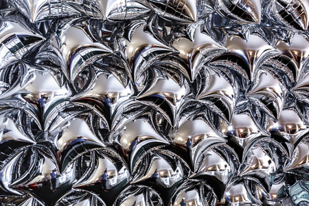 silver balloons heart shapeの写真素材