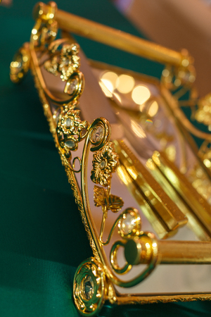 golden beautiful trayの写真素材