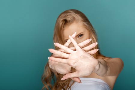 Beautiful  fashion  blond  womanの写真素材