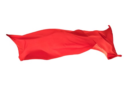 flying fabric separated on white background.