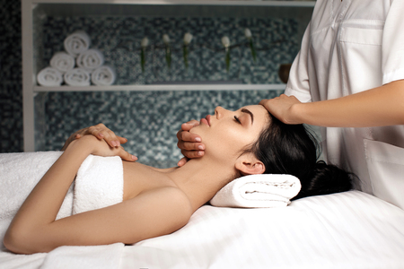 anti-aging facial massage.の写真素材