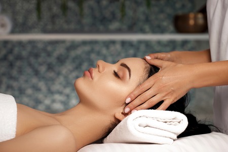 anti-aging facial massage.の写真素材
